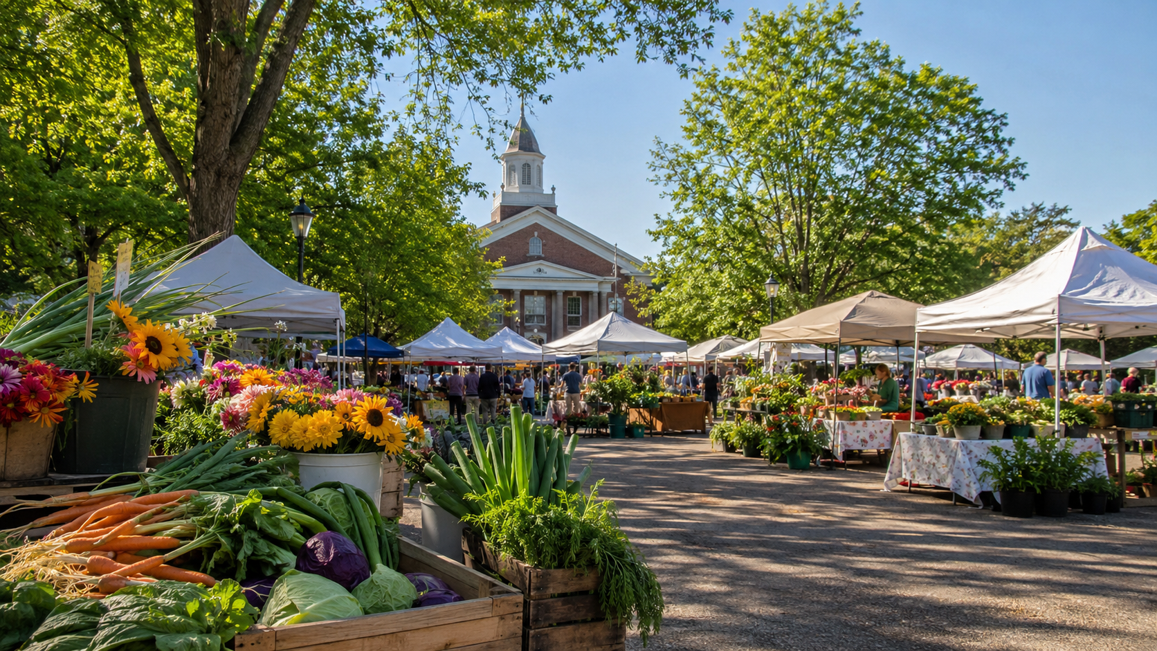 Illustrated local card image for Fairfax County Farmers Markets.