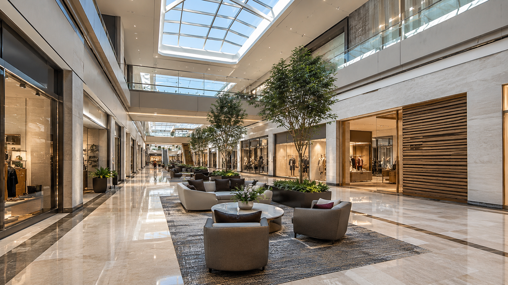 Illustrated local card image for Shopping Malls.